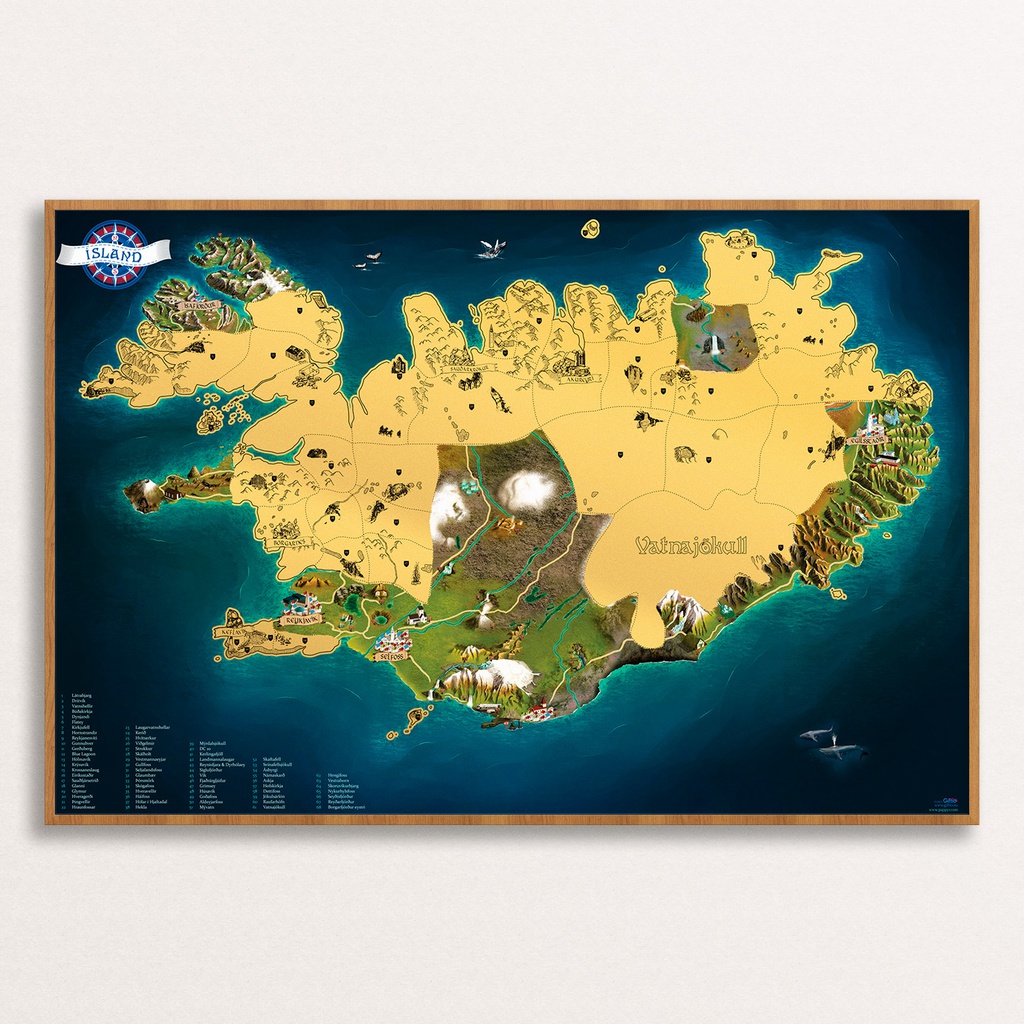 Ísland - Skafkort